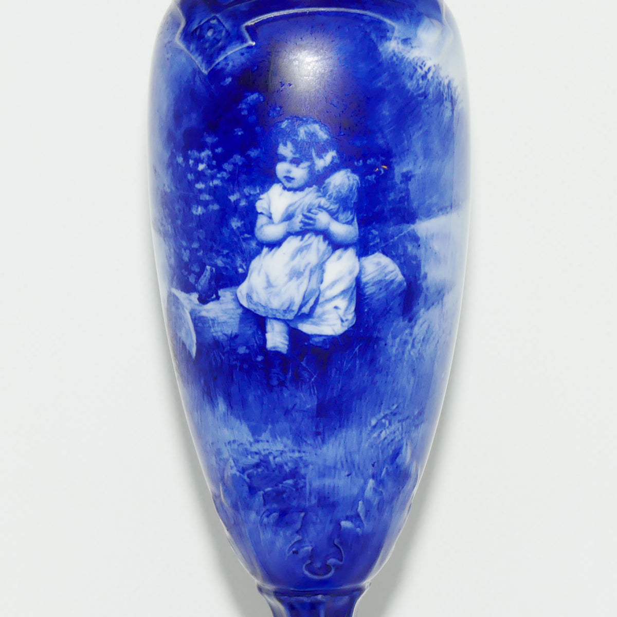 Royal Doulton Blue Childrens chalice vase | Girl with Baby crying