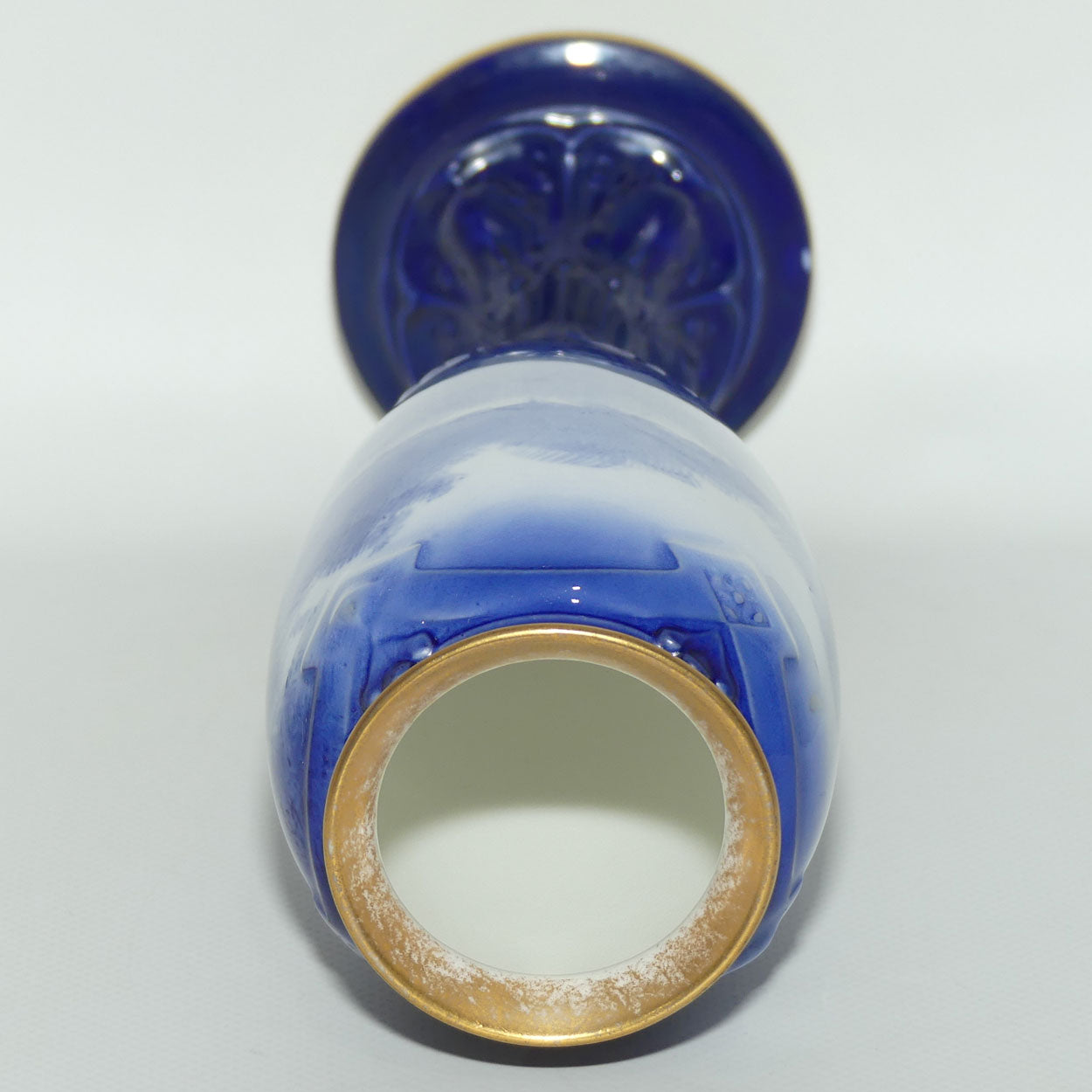 Royal Doulton Blue Childrens chalice vase | Girl with Baby crying