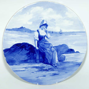 Royal Doulton Blue Childrens wall charger |Woman by seashore|