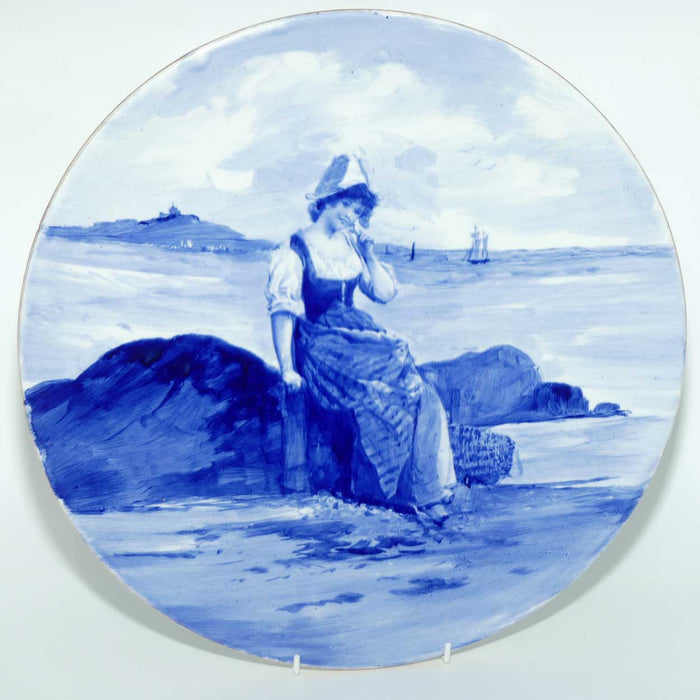 Royal Doulton Blue Childrens wall charger |Woman by seashore|