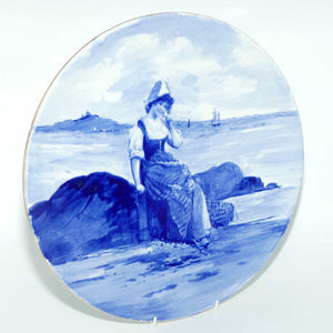 Royal Doulton Blue Childrens wall charger |Woman by seashore|