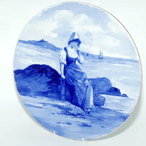 Royal Doulton Blue Childrens wall charger |Woman by seashore|