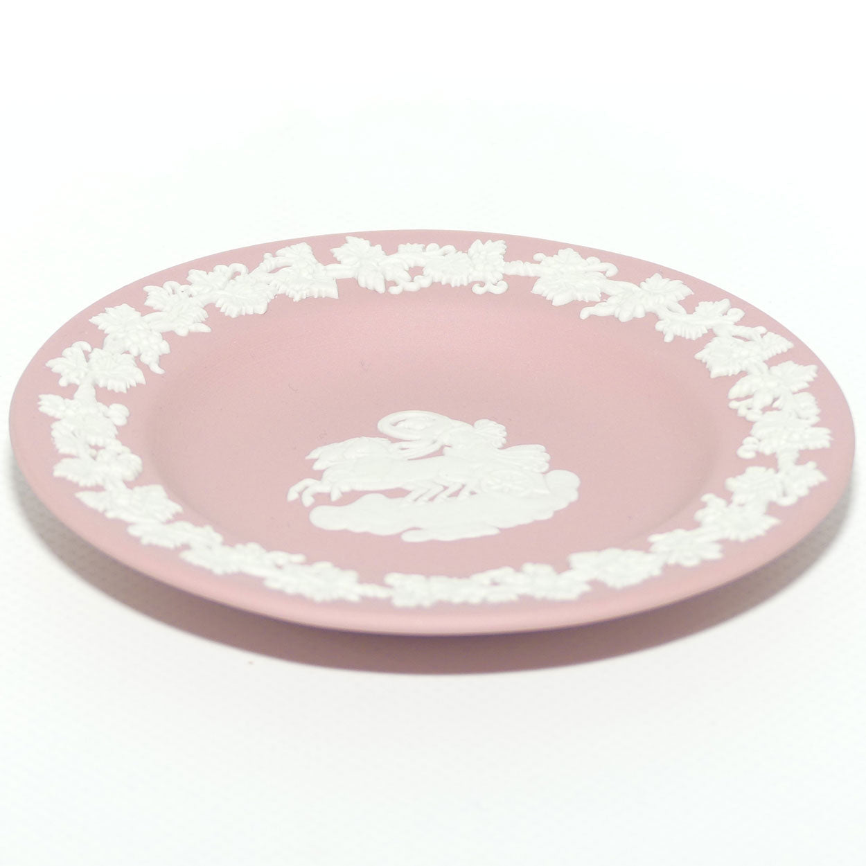 Wedgwood Jasper | White on Pink | Aurora mini plate | 11.2cm