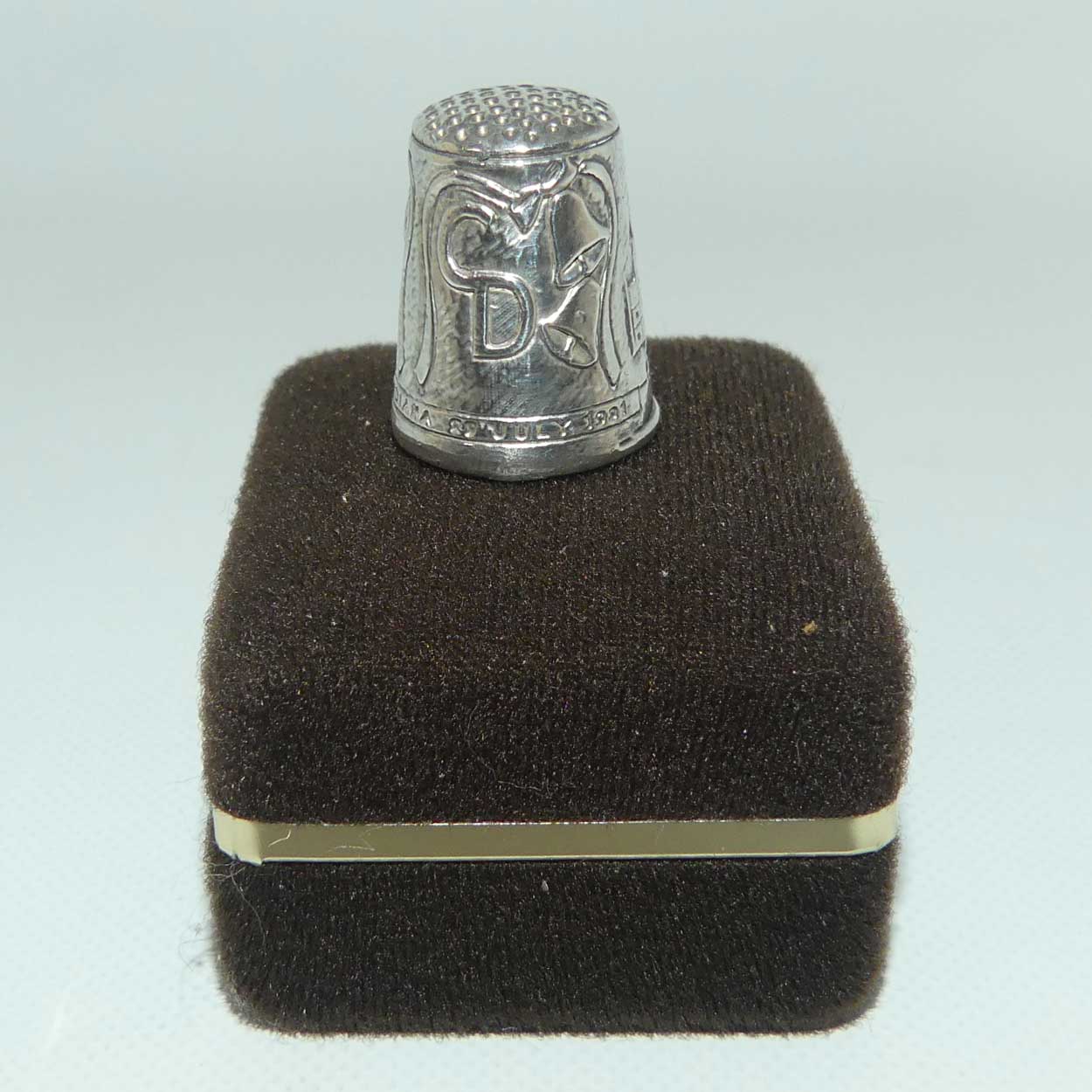 Sterling Silver thimble | Royalty Commemorative | Charles and Diana Royal Wedding 29th July 1981