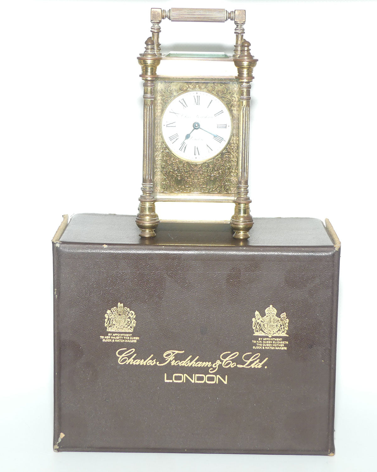 Charles Frodsham & Co Ltd Brass Carriage Clock | original box and papers | circa 1980