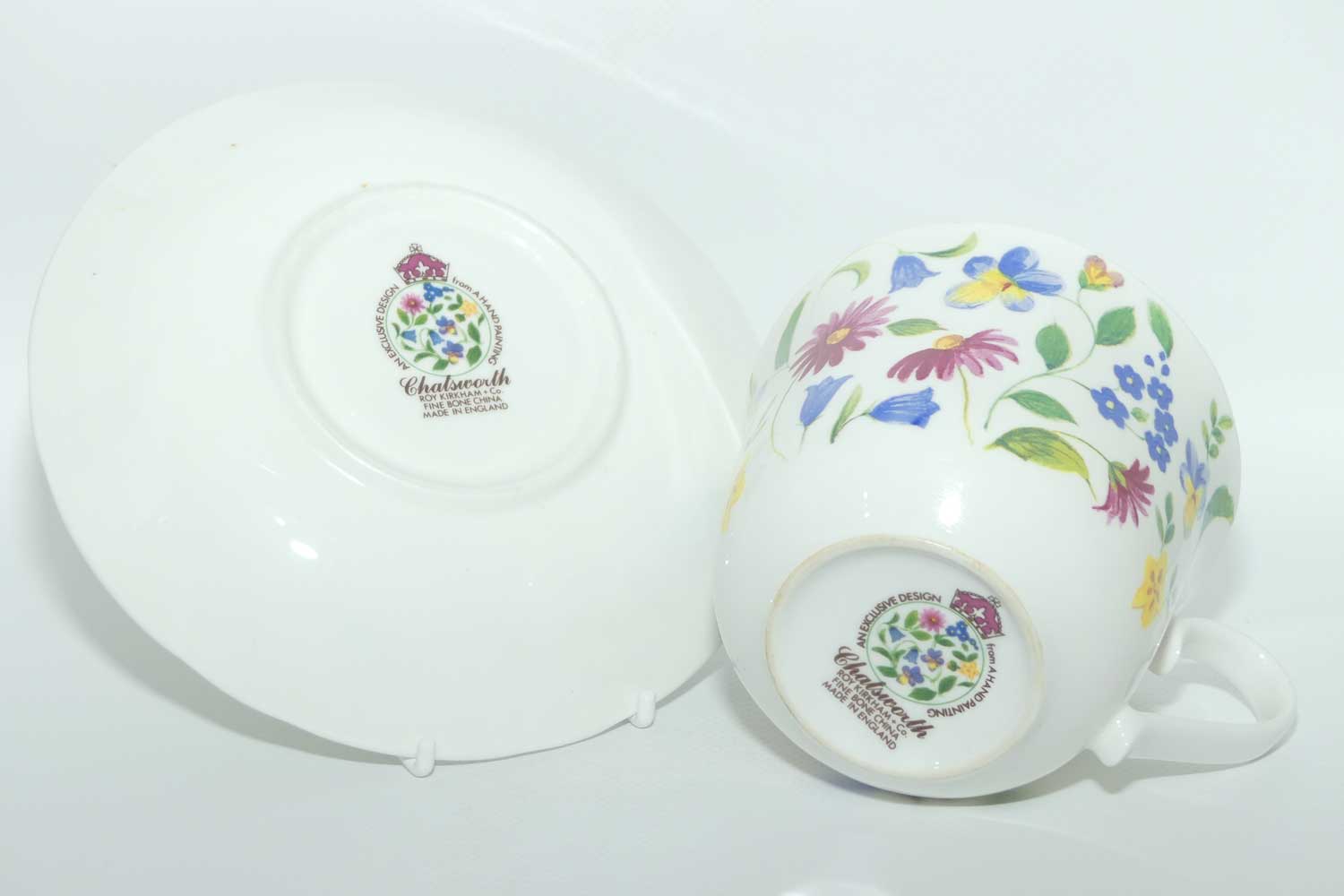 Roy Kirkham & Co English Bone China Chatsworth pattern Breakfast cup and saucer | duo