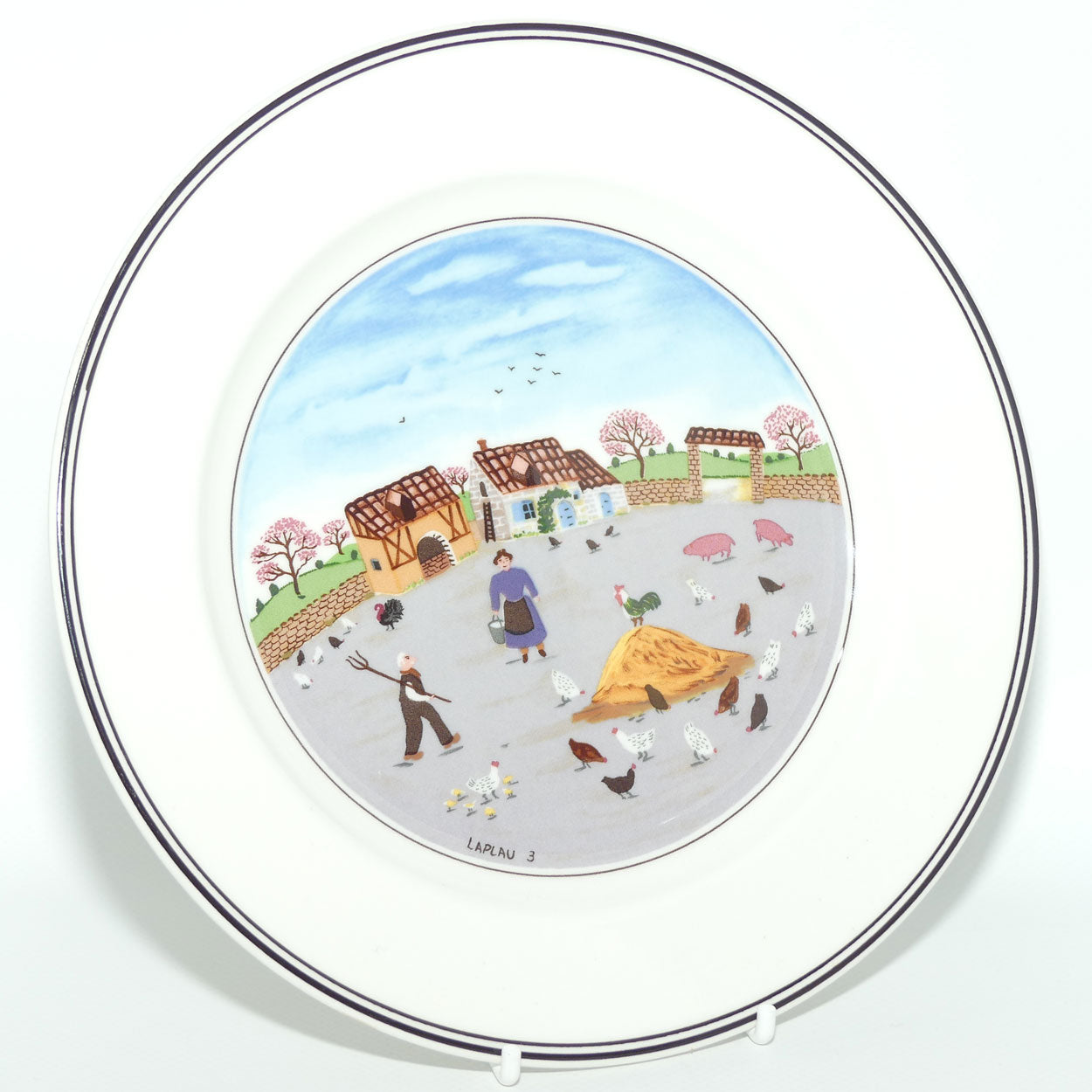 Villeroy and Boch Naif design | Chicken Farmer by Gerard Laplau | 20.5cms diam