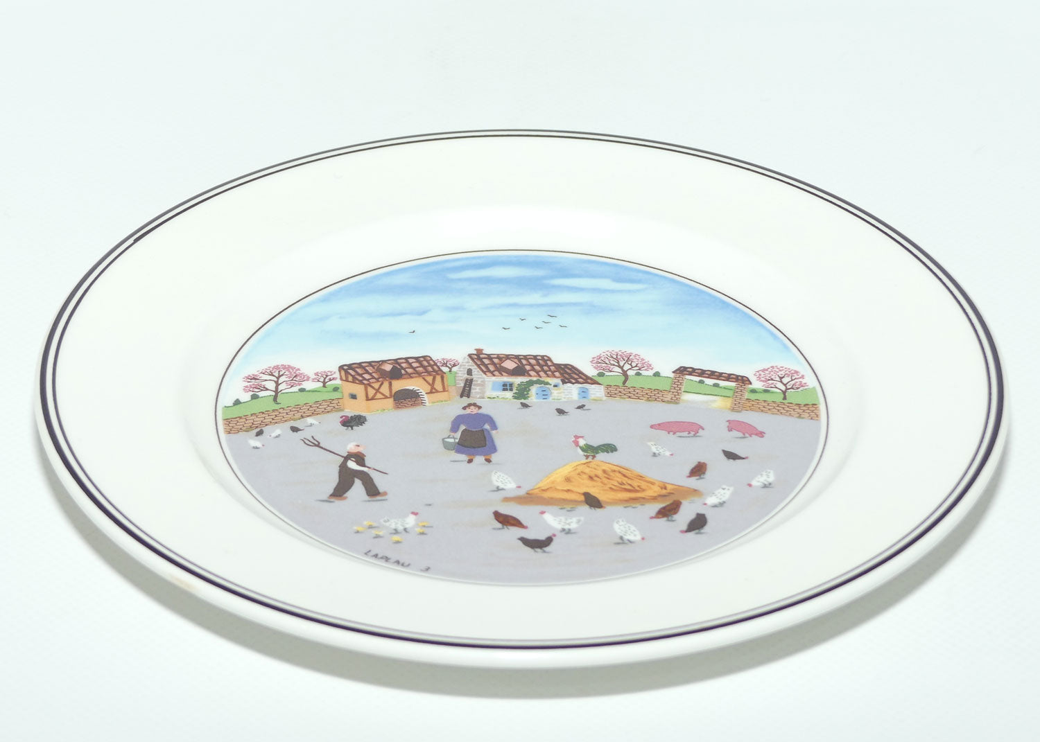 Villeroy and Boch Naif design | Chicken Farmer by Gerard Laplau | 20.5cms diam