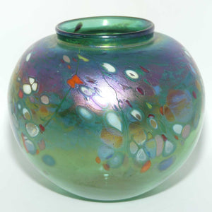 Australian Studio Glass | Iridescent Green vase by Chuck and Lesley Simpson