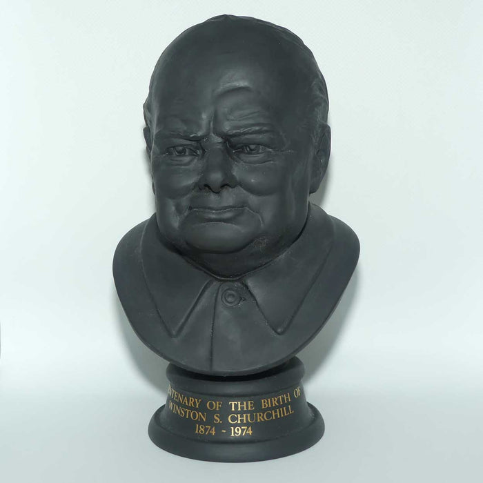 Royal Doulton Basalt Bust | Centenary of the Birth of Winston S. Churchill | 1874 - 1974