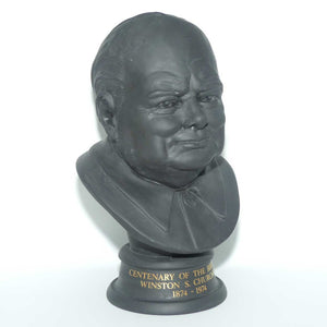 Royal Doulton Basalt Bust | Centenary of the Birth of Winston S. Churchill | 1874 - 1974