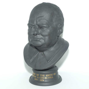 Royal Doulton Basalt Bust | Centenary of the Birth of Winston S. Churchill | 1874 - 1974