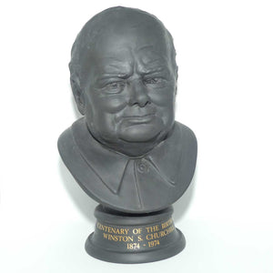 Royal Doulton Basalt Bust | Centenary of the Birth of Winston S. Churchill | 1874 - 1974