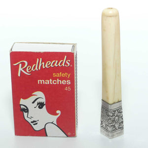 Ivory and Silver cap Cigarette Holder