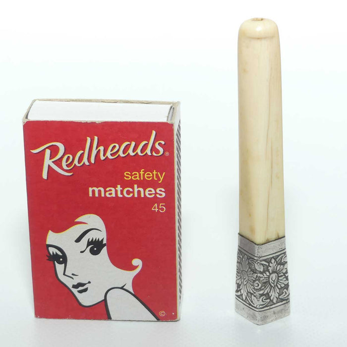 Ivory and Silver cap Cigarette Holder