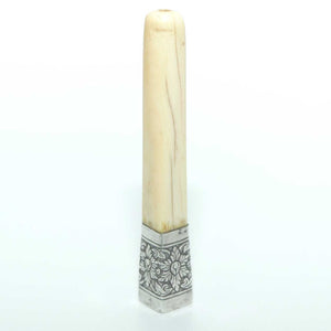 Ivory and Silver cap Cigarette Holder