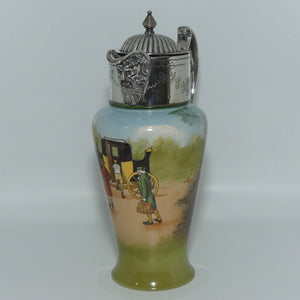 Royal Doulton Blue Sky | Coaching Days claret jug with EPNS handle and lid E2768