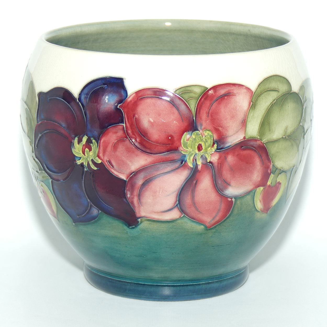 Walter Moorcroft Clematis planter | unusual White Ground