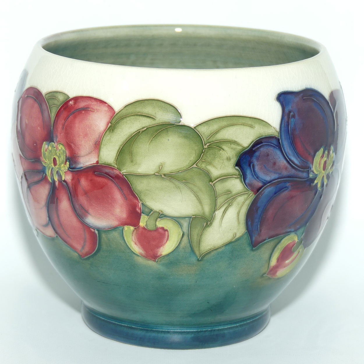 Walter Moorcroft Clematis planter | unusual White Ground