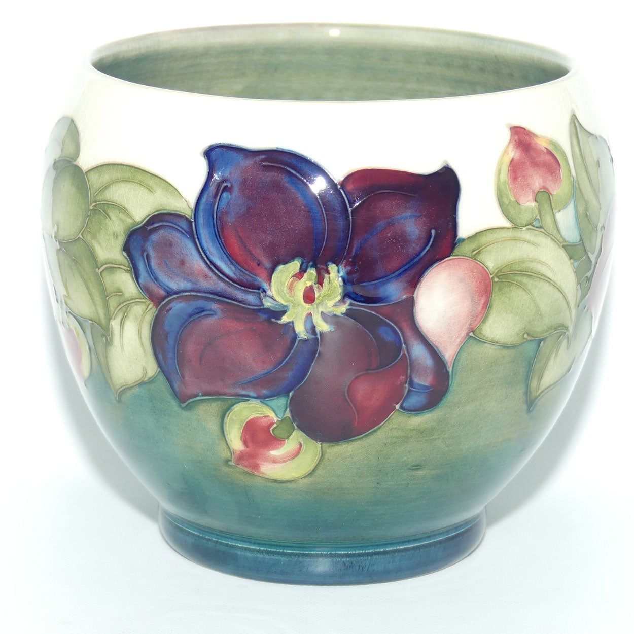 Walter Moorcroft Clematis planter | unusual White Ground