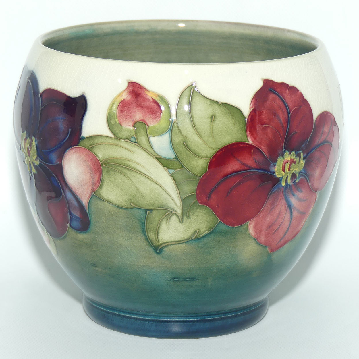 Walter Moorcroft Clematis planter | unusual White Ground