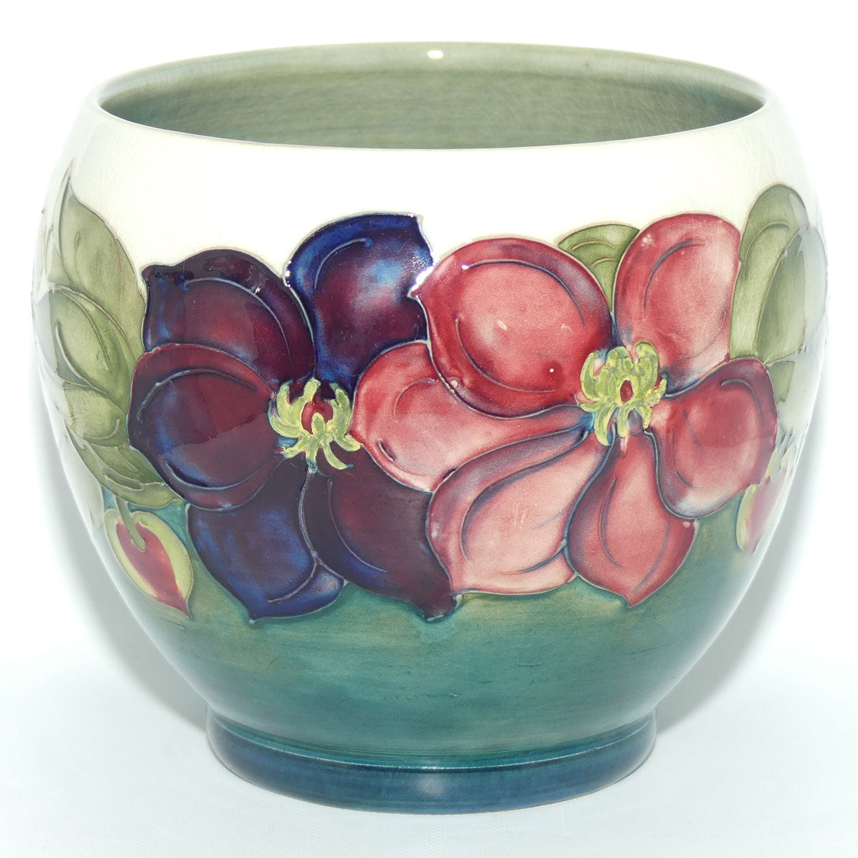 Walter Moorcroft Clematis planter | unusual White Ground