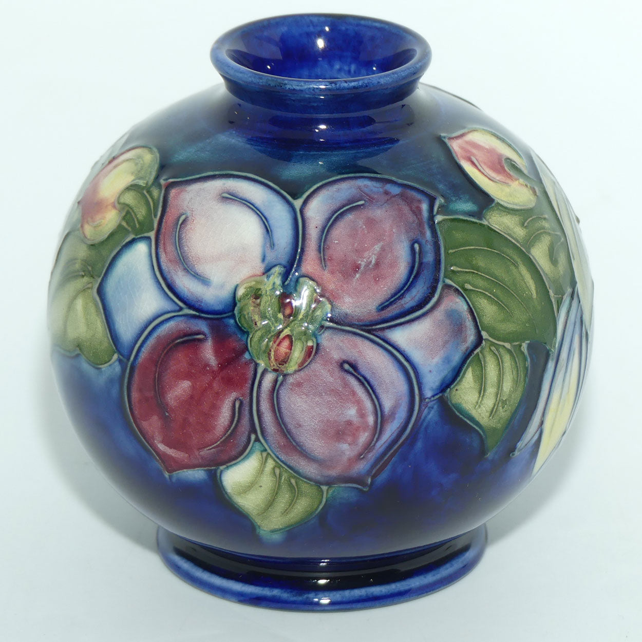Walter Moorcroft Clematis 41/4 vase #2
