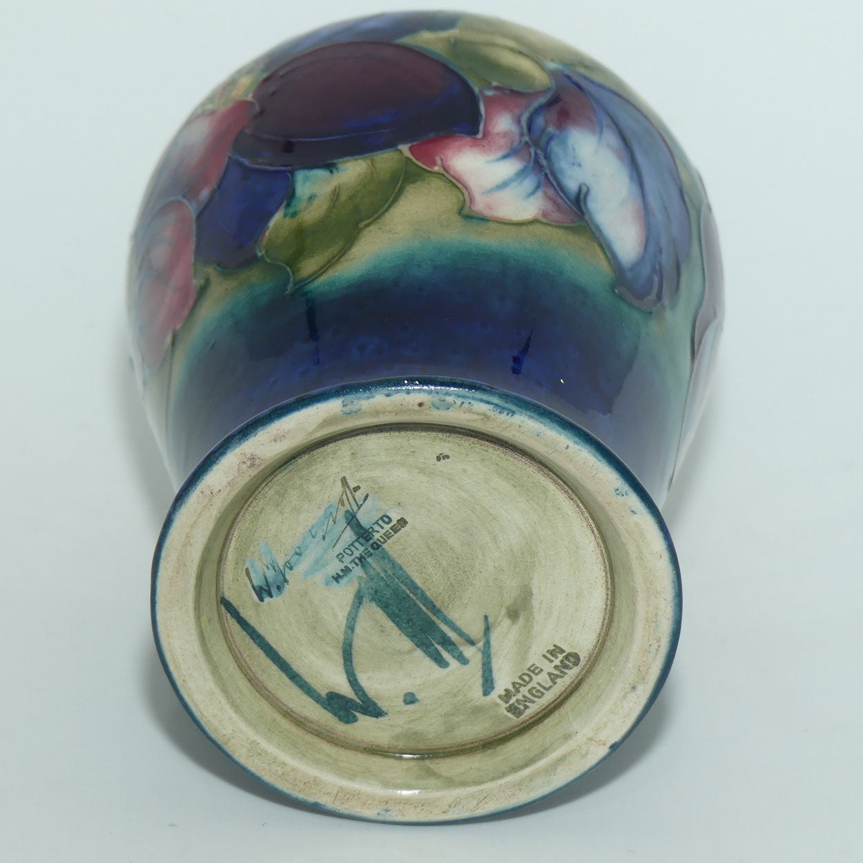 Walter Moorcroft Clematis vase | Green to Blue