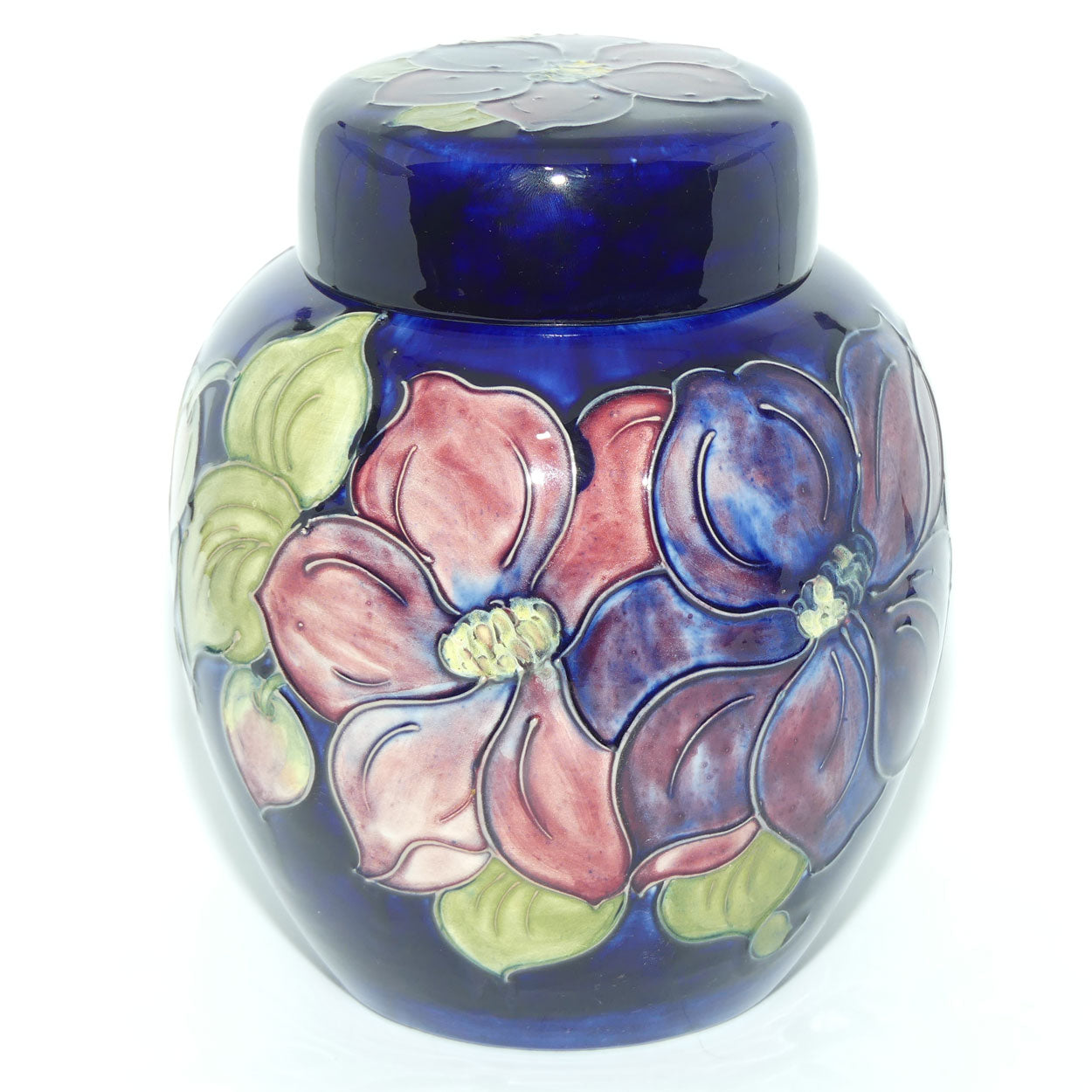 Walter Moorcroft Clematis (Blue) large size lidded ginger jar