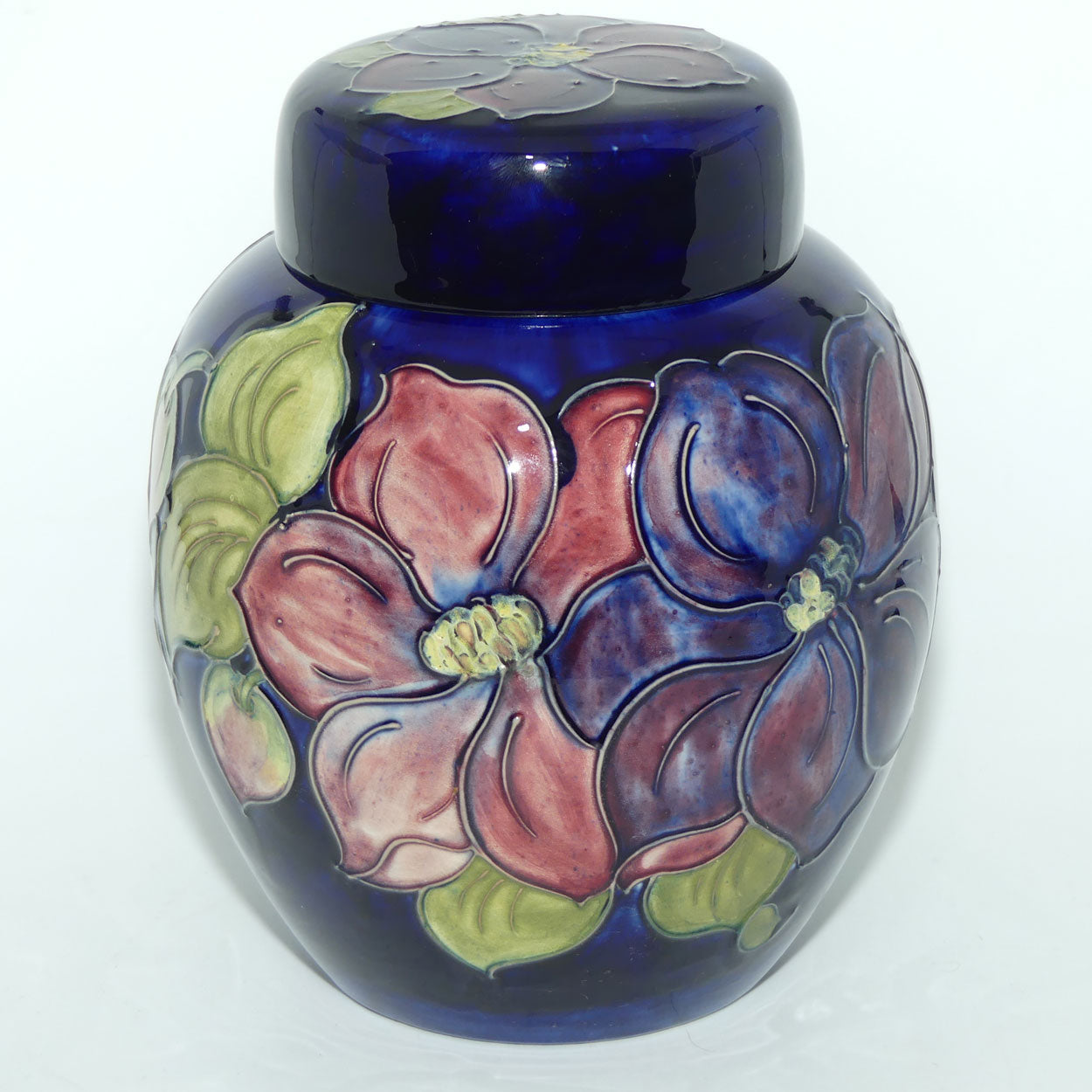Walter Moorcroft Clematis (Blue) large size lidded ginger jar