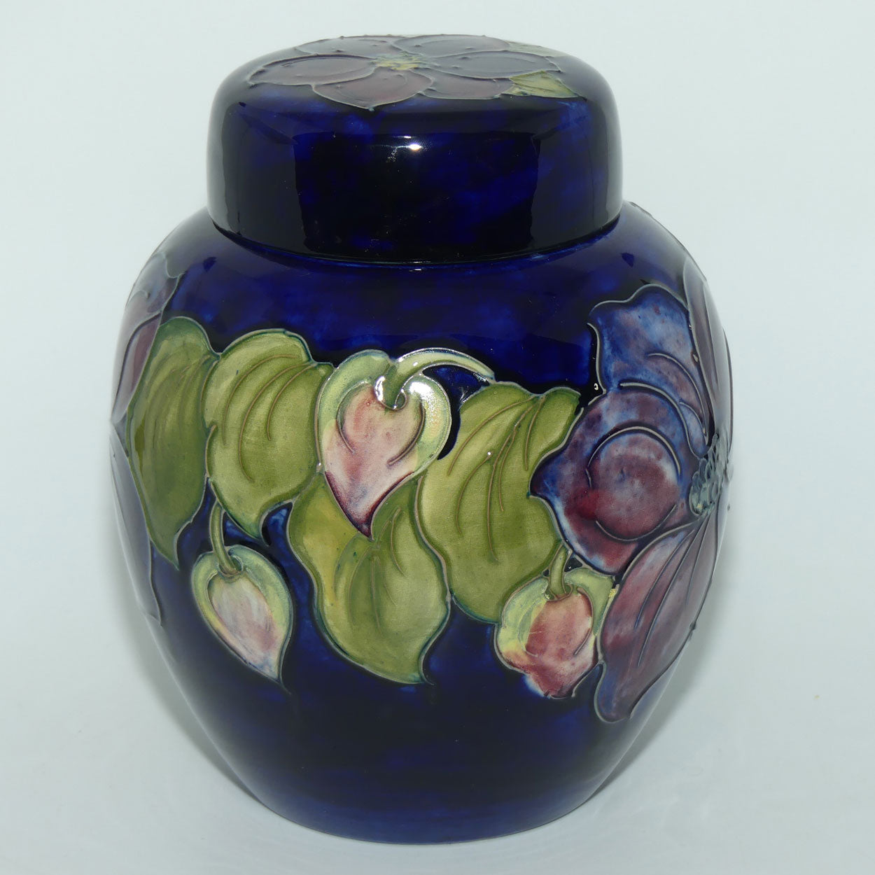 Walter Moorcroft Clematis (Blue) large size lidded ginger jar
