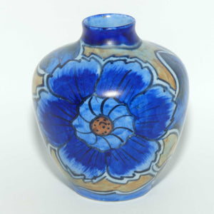 Clews & Co Tunstall Chameleon Ware Art Deco vase | Blue Floral