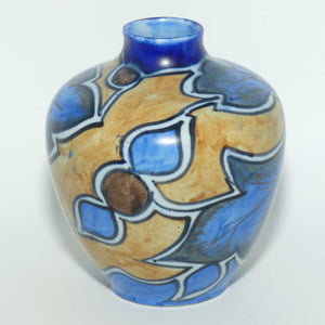 Clews & Co Tunstall Chameleon Ware Art Deco vase | Blue Floral