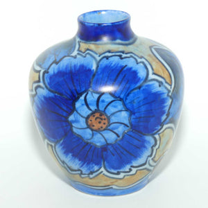 Clews & Co Tunstall Chameleon Ware Art Deco vase | Blue Floral