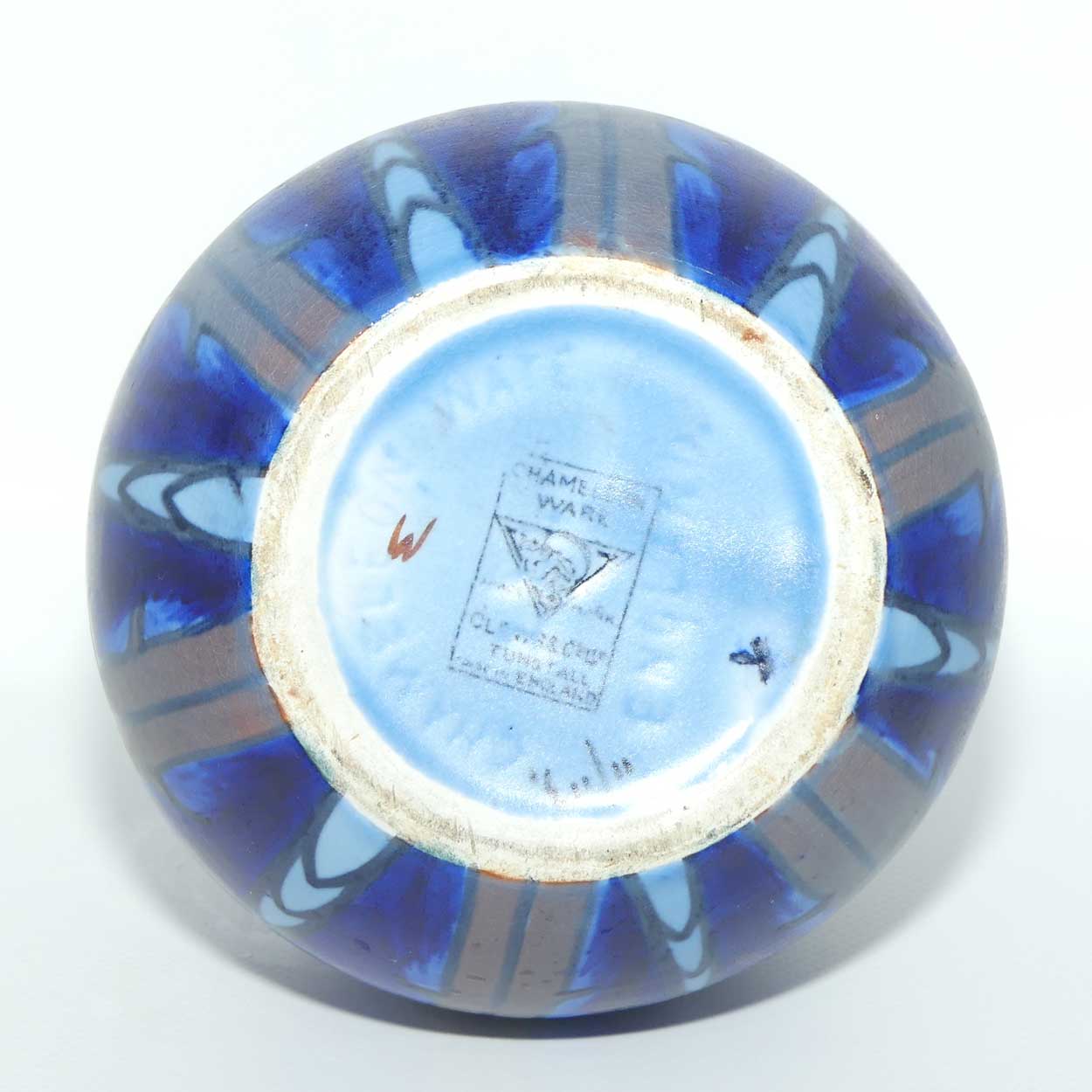 Clews & Co Chameleon Ware Light and Dark Blue vase