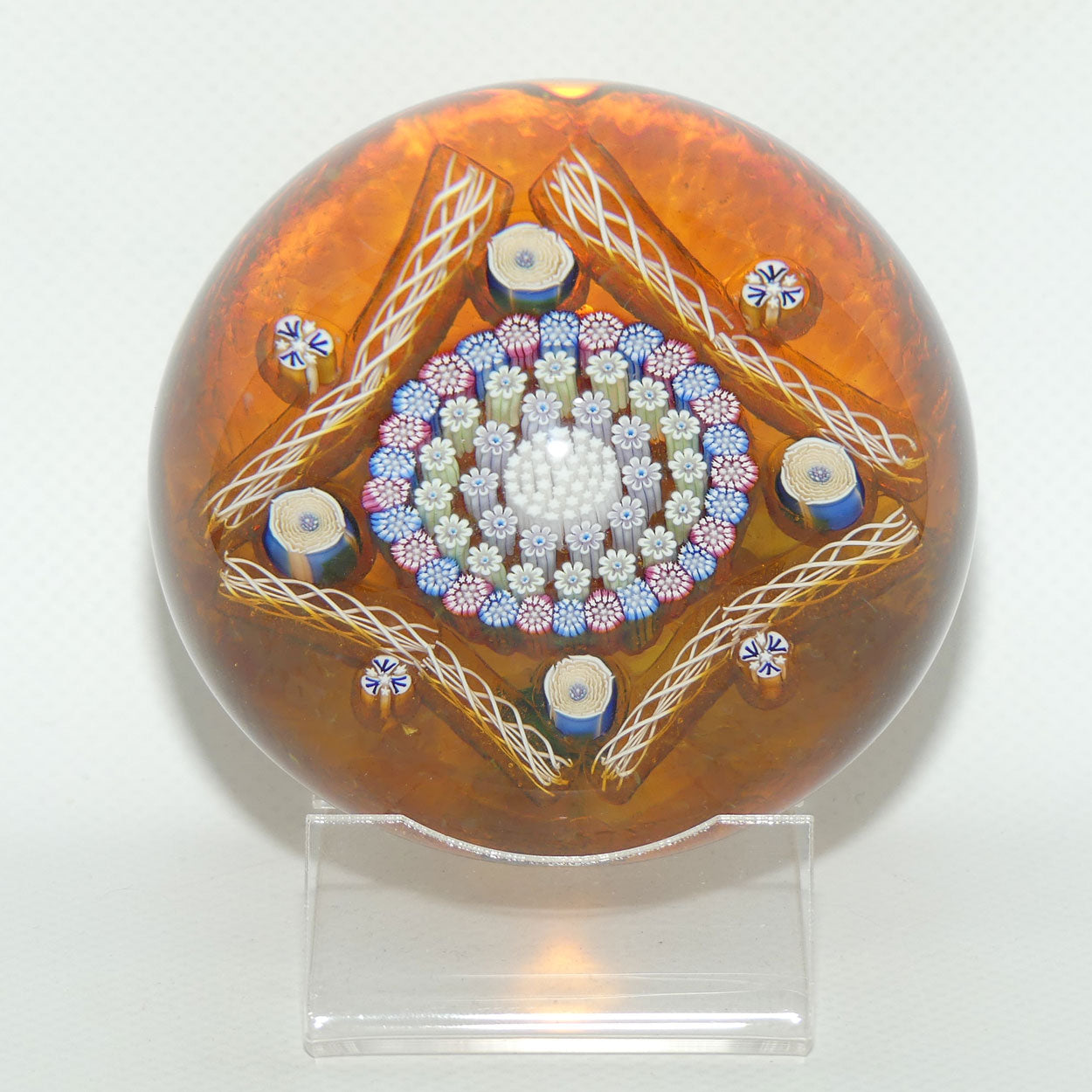 John Deacons Scotland Clichy Square Magnum Paperweight | Amber |