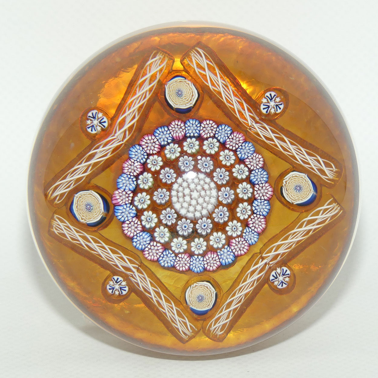 John Deacons Scotland Clichy Square Magnum Paperweight | Amber |