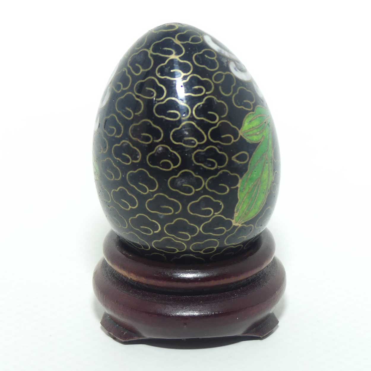Mid Century Cloisonne miniature egg on stand