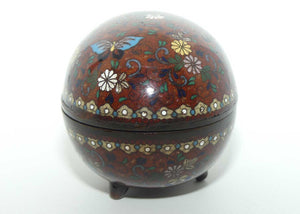 Fine Quality Cloisonne Enamel on Bronze egg trinket | Butterflies and Flowers