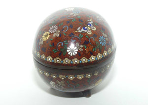 Fine Quality Cloisonne Enamel on Bronze egg trinket | Butterflies and Flowers