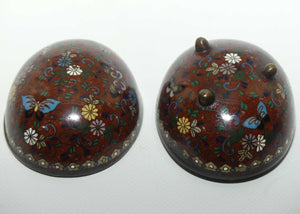 Fine Quality Cloisonne Enamel on Bronze egg trinket | Butterflies and Flowers