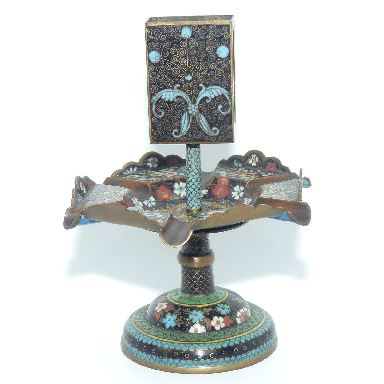 Superb Cloisonne Smokers stand | Dragon Motif