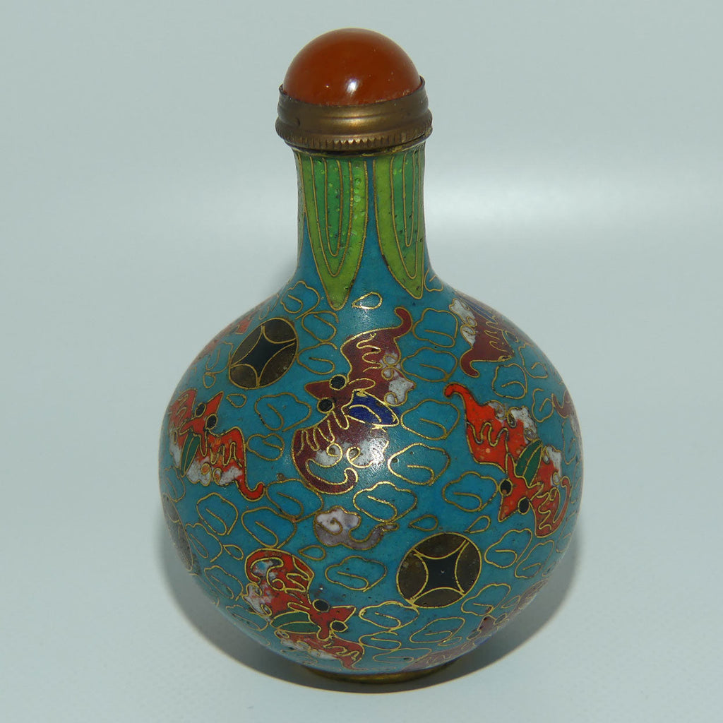 Chinese Cloisonne snuff bottle | Bat decoration