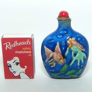 Enamelled on Brass Figural Gold Fish snuff bottle