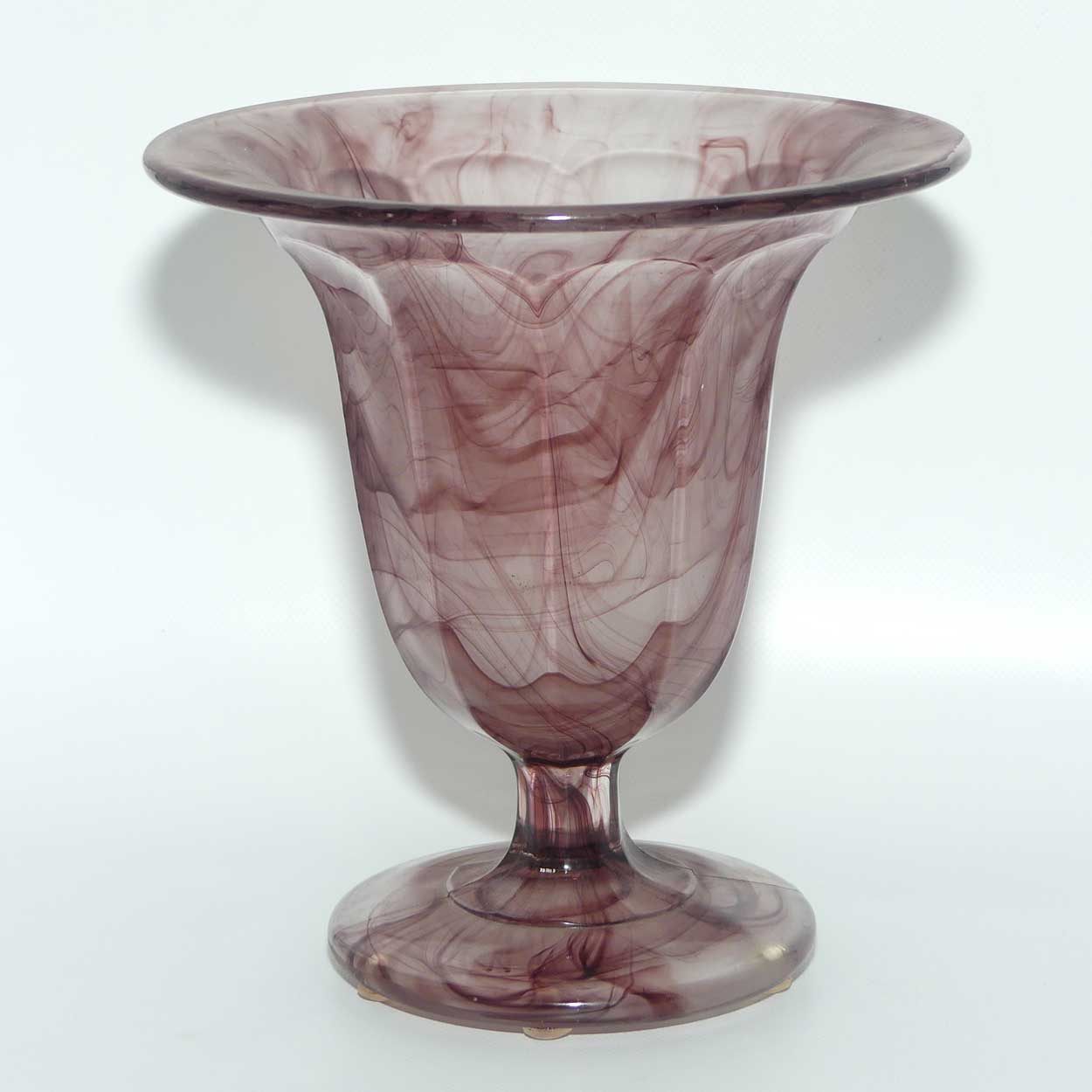 Vintage Davidson Cloud Glass vase | Shape 293 | Purple Cloud glass