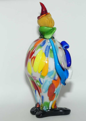 Murano Glass Clown figure | Red Hat, Green Bow Tie, Multicoloured Body
