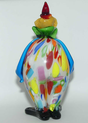 Murano Glass Clown figure | Red Hat, Green Bow Tie, Multicoloured Body
