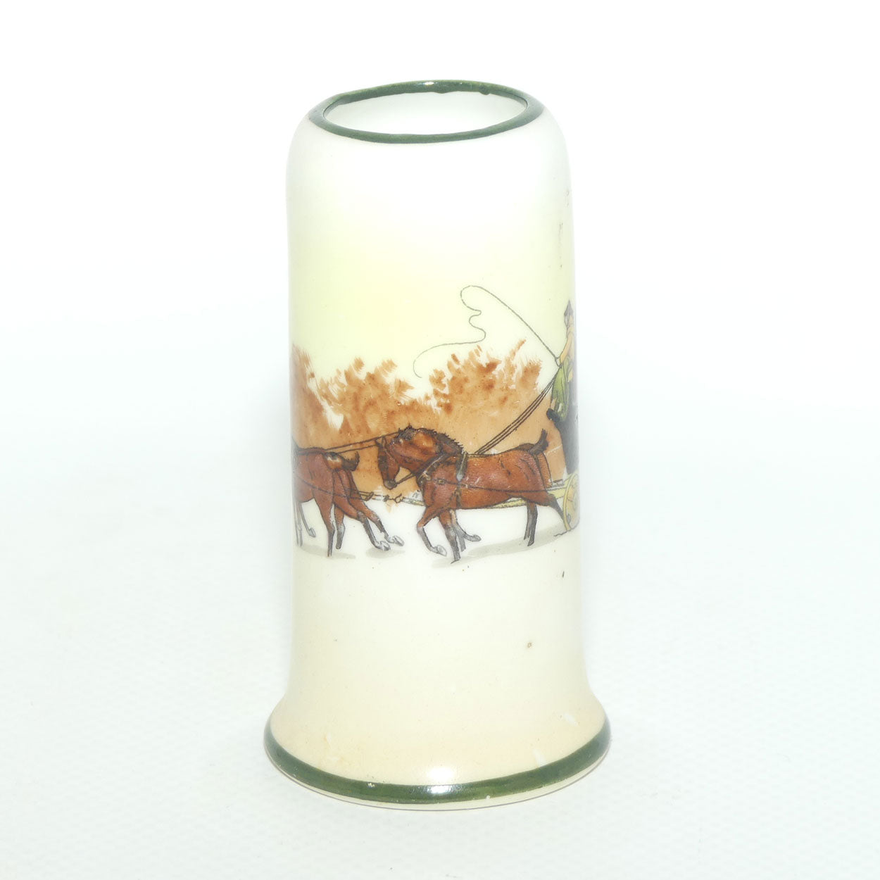 Royal Doulton Coaching Days miniature vase E3804 | Cylindrical shape with Flared Base | #1