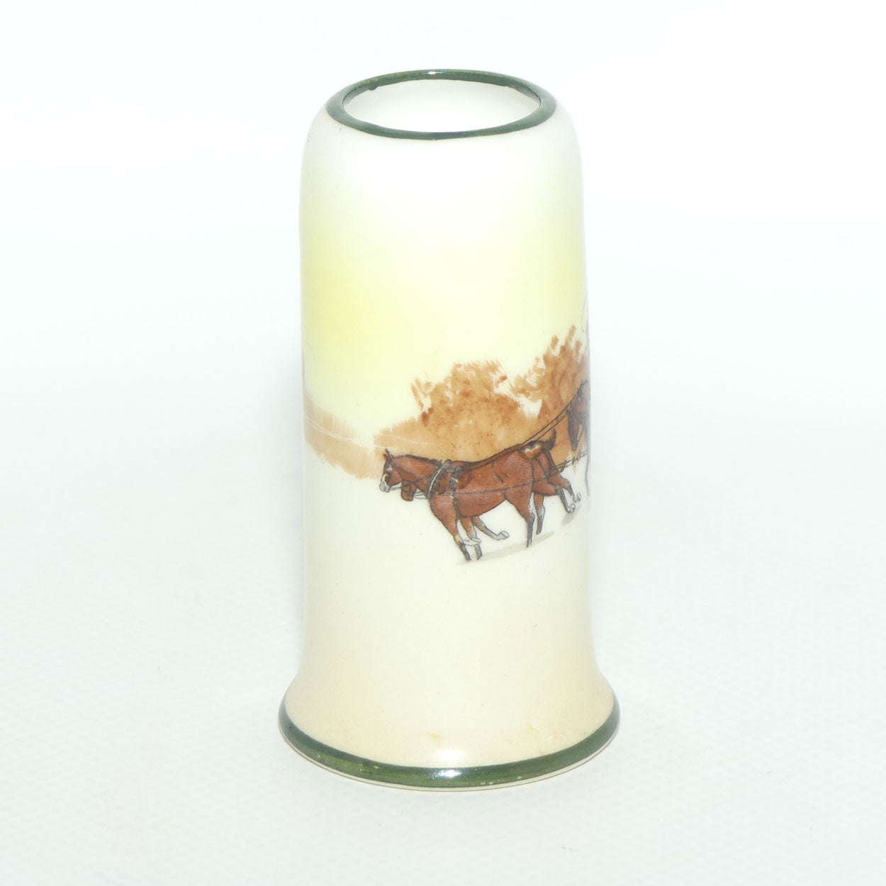 Royal Doulton Coaching Days miniature vase E3804 | Cylindrical shape with Flared Base | #1