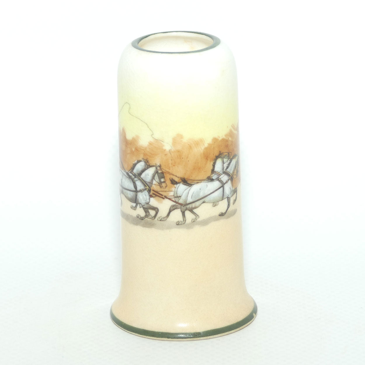 Royal Doulton Coaching Days miniature vase | Cylindrical shape with Flared Base | #2